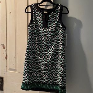 Black and green patterned dress